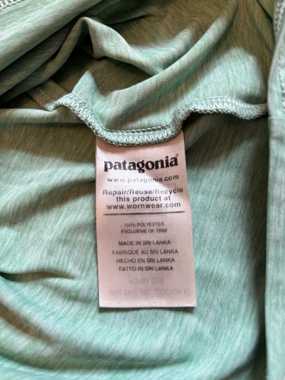 Patagonia Capilene Cool Daily Light Green “Run” Tee, Size Small - Picture 5 of 5
